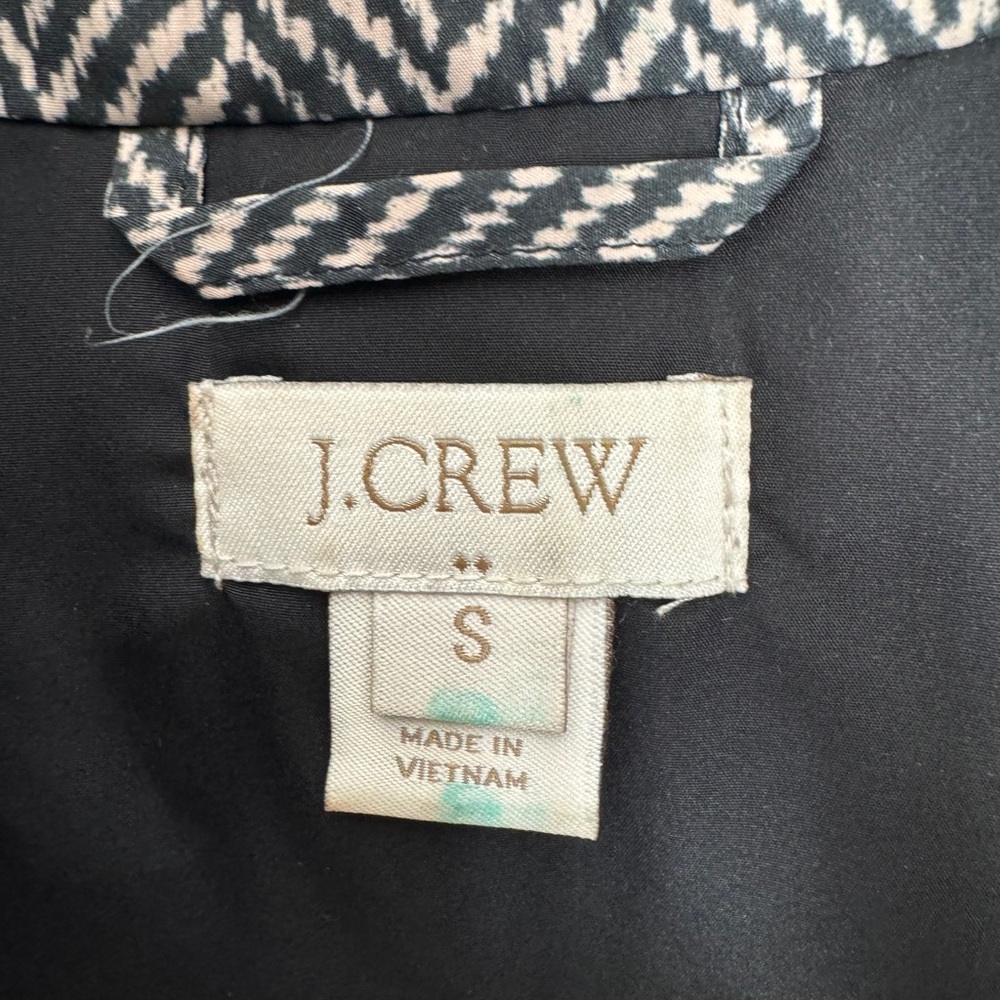 J. Crew Quilted Down Puffer Vest Herringbone Black Cream - Picture 3 of 4